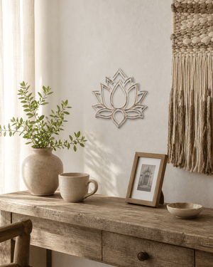 Carved Lotus Wood Trivet Or Wall Hanging, Fairtrade — trivets, editorial wood lifestyle photo
