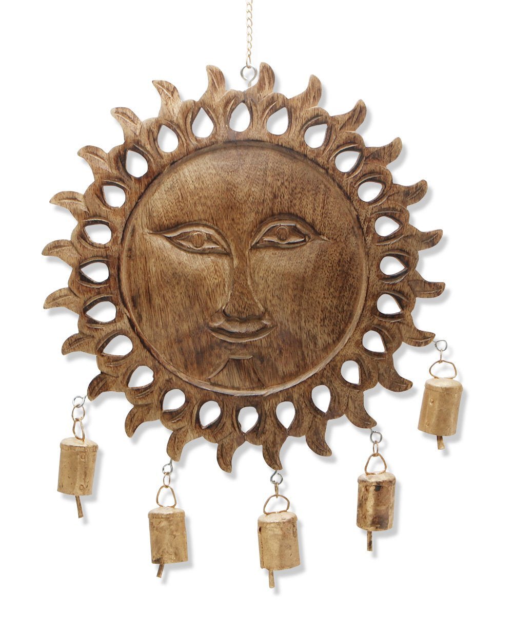 Carved Sun Wall Chime - Wall Art