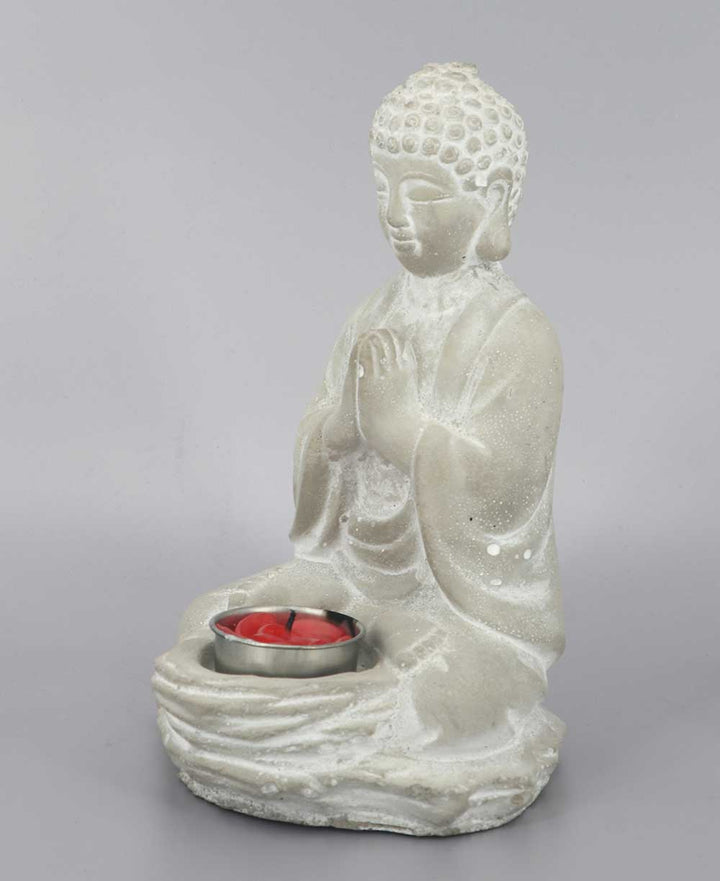 Cement Buddha Tealight Holder - sculptures and statues