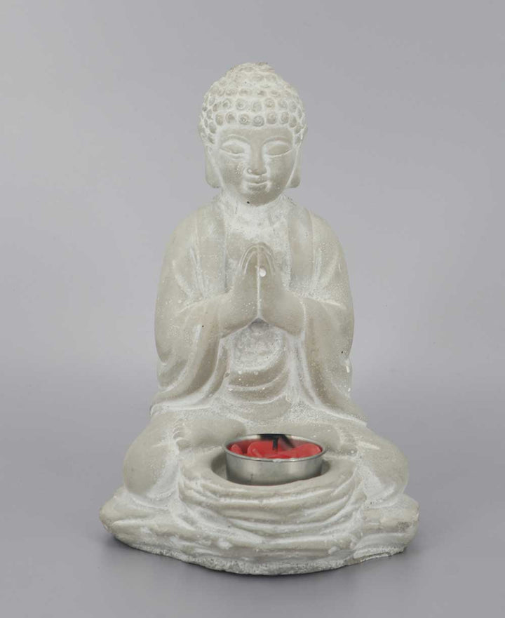 Cement Buddha Tealight Holder - sculptures and statues