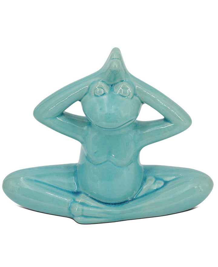 Ceramic Yoga Frog Figurines, Sold Individually Or Set - Sculptures & Statues Meditating Pose