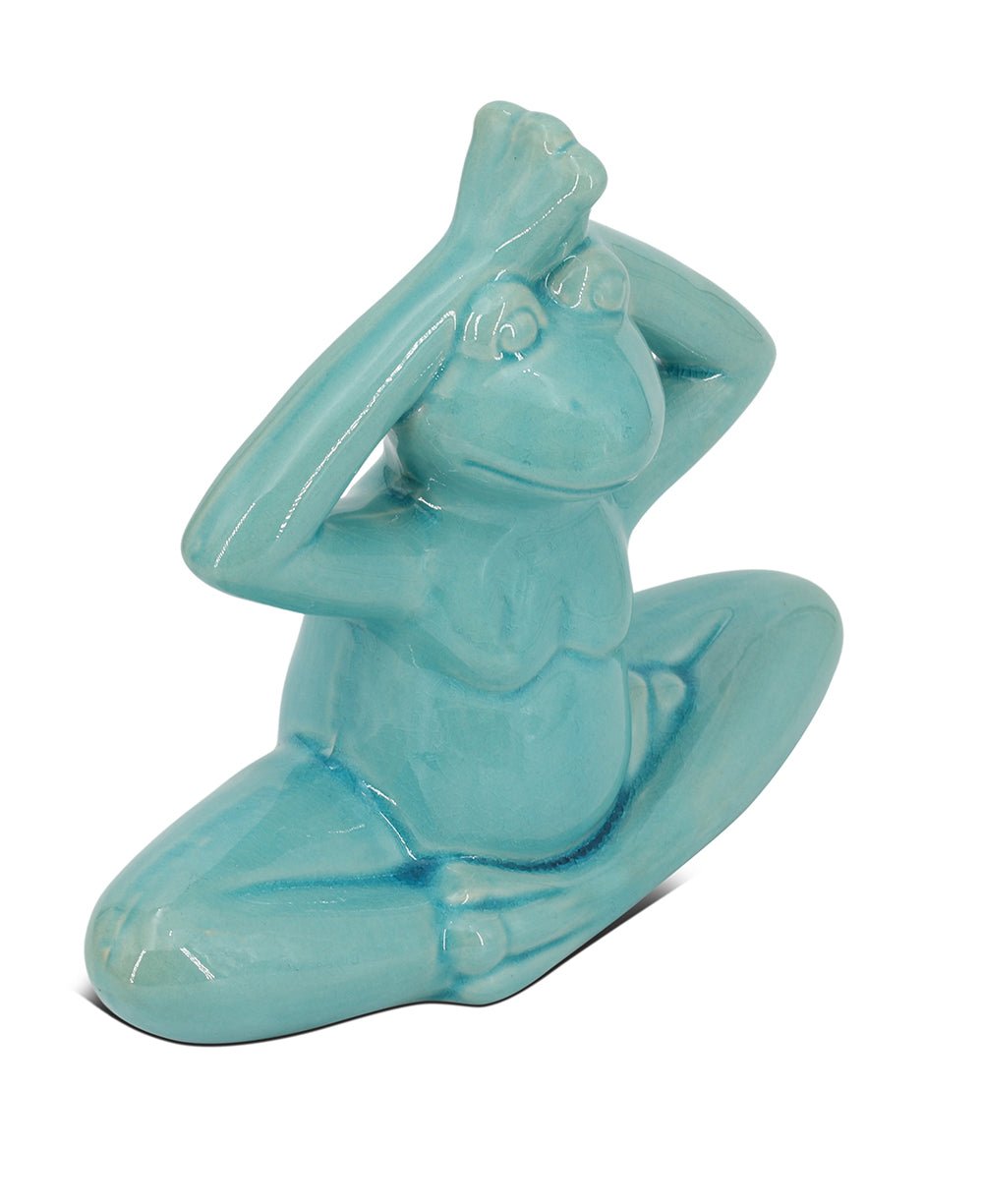 Ceramic Yoga Frog Figurines, Sold Individually Or Set - Sculptures & Statues Meditating Pose