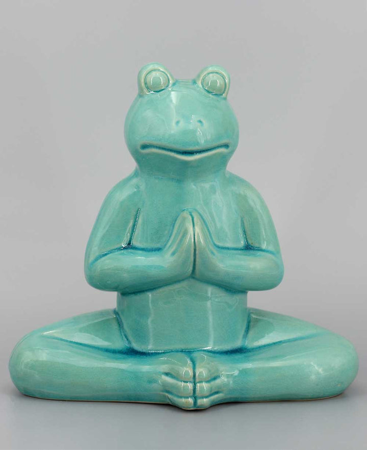 Ceramic Yoga Frog Figurines, Sold Individually Or Set - Sculptures & Statues Praying Pose