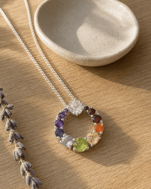 Chakra Circle Pendant Necklace, Sterling Silver - Necklaces