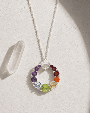 Chakra Circle Pendant Necklace, Sterling Silver - Necklaces