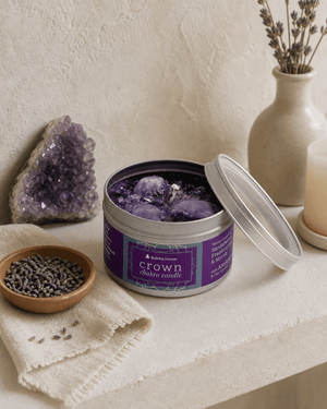 Chakra Gemstone Candles With Essential Oils - Candles Crown Chakra