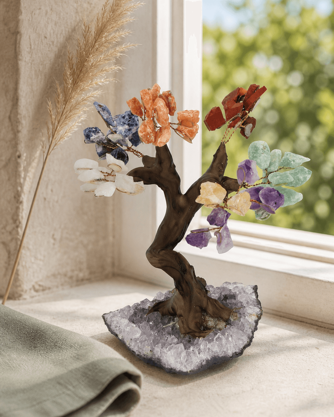 Chakra Gemstones Bonsai Tree - Decor