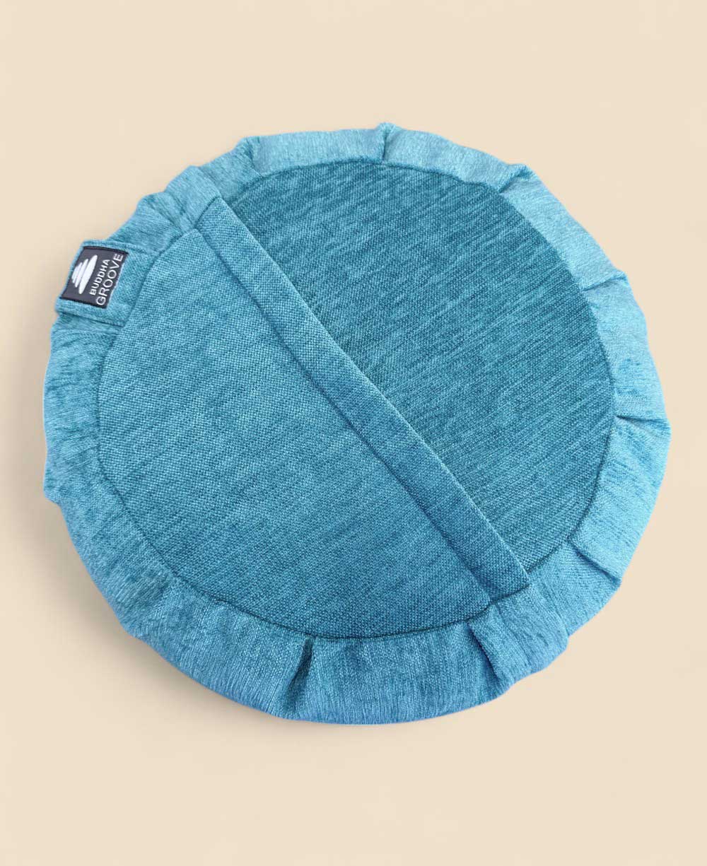 Chenille Meditation Zafu Cushion, Buckwheat Insert - Massage Cushions