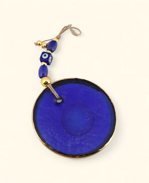 Classic Evil Eye Wall Hanging with Gold Trim – Murano Glass - Wall Hanging