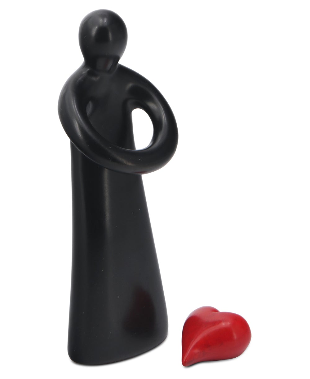 Close To My Heart Abstract Sculpture, Black and Red - Sculptures & Statues