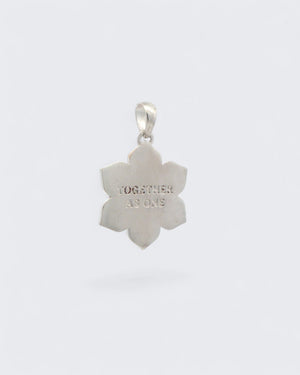 Coexist Harmony Lotus Pendant — Silver-Plated Bronze Unity Design - Pendant