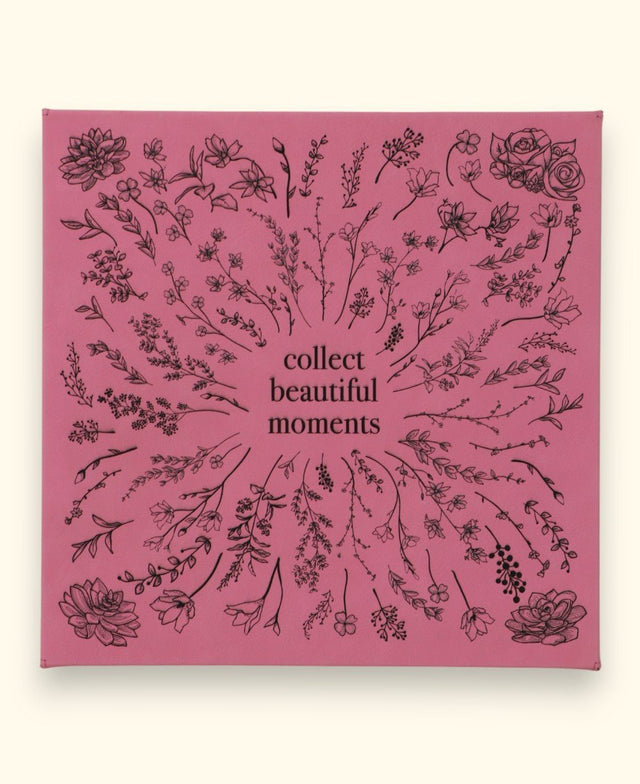 Collect Beautiful Moments Wall Art – Floral Leatherette Plaque - Wall Hanging