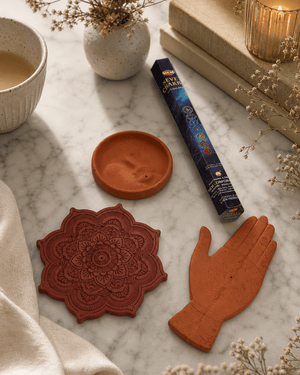 Concrete Boho Incense Burner with Chakra Incense Pack - Incense Holders Mandala
