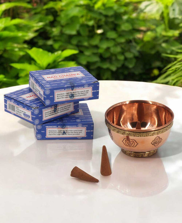 Cone Incense With Chakra Bowl Set - Incense