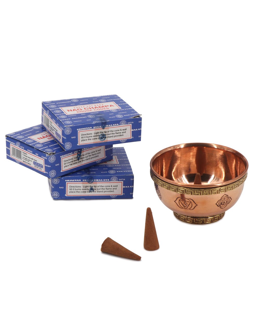 Cone Incense With Chakra Bowl Set - Incense