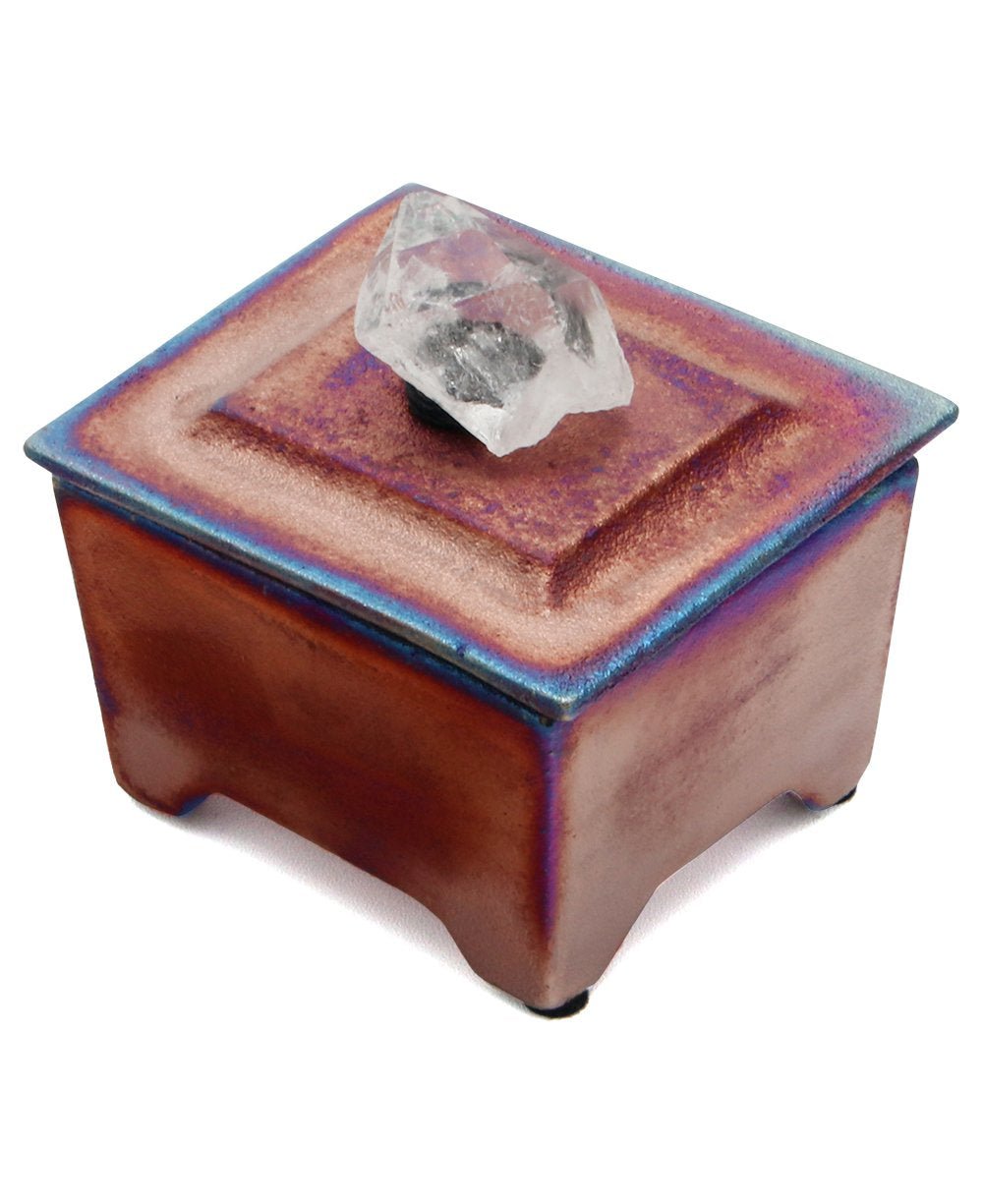 Copper Toned Ceramic Dream Box, Handmade - Decor