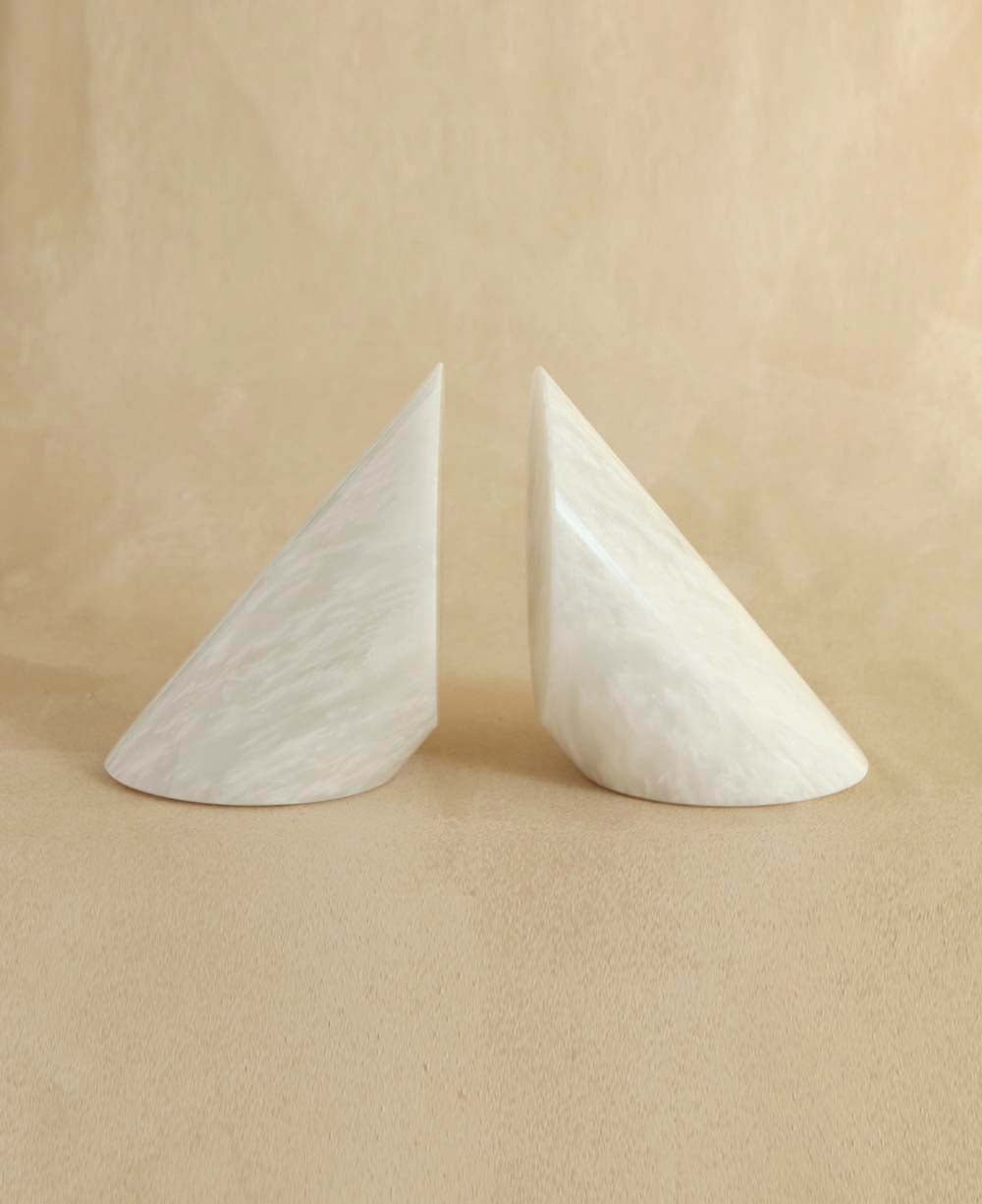 Coronet Collection Pearl White Marble Bookends - Bookends