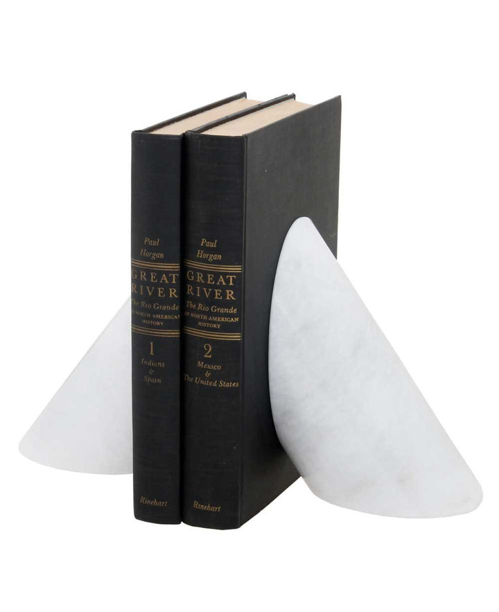 Coronet Collection Pearl White Marble Bookends - Bookends