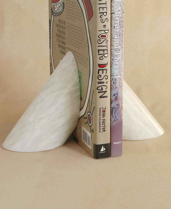 Coronet Collection Pearl White Marble Bookends - Bookends