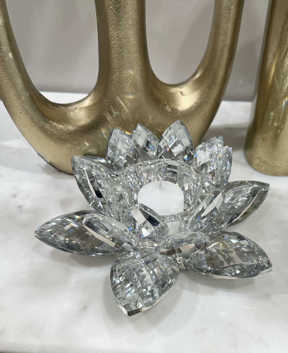 Crystal Lotus Tea - Light Candle Holder - Candle Holders Small