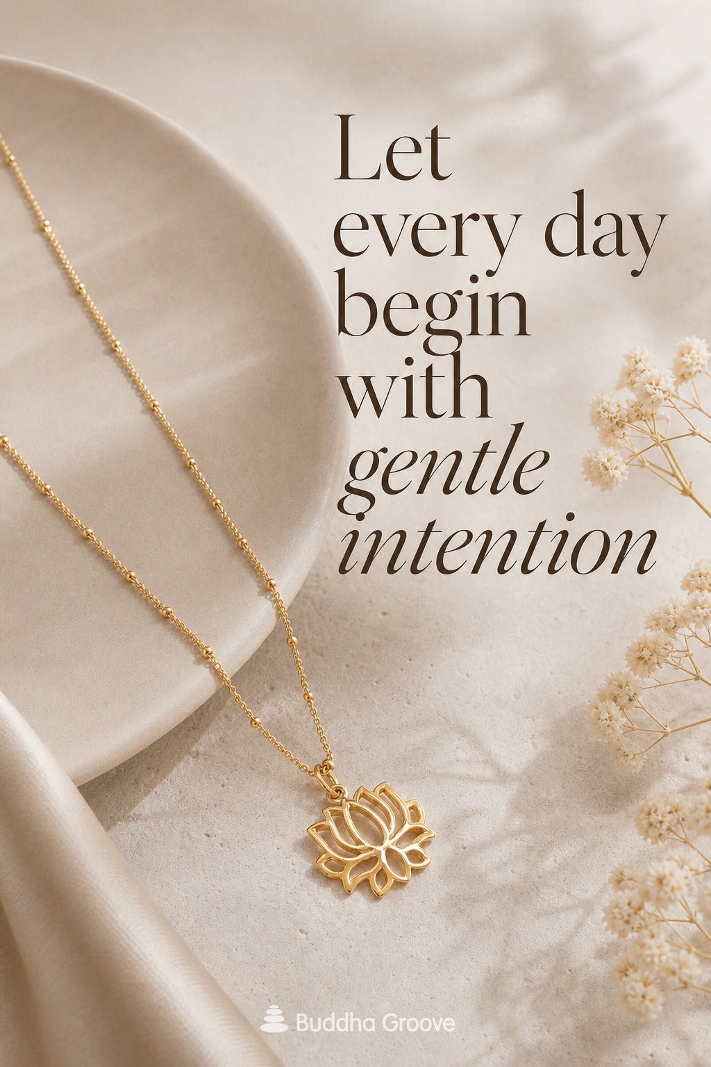 Dainty Gold-Plated Lotus Bloom Necklace — Satellite Chain - Necklace