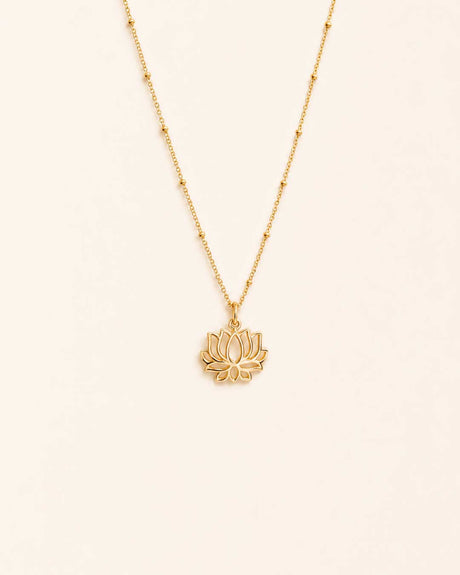 Dainty Gold - Plated Lotus Bloom Necklace — Satellite Chain - Necklace