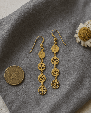 Dainty Meaningful Symbols Link Gold Plated Earrings - Earrings