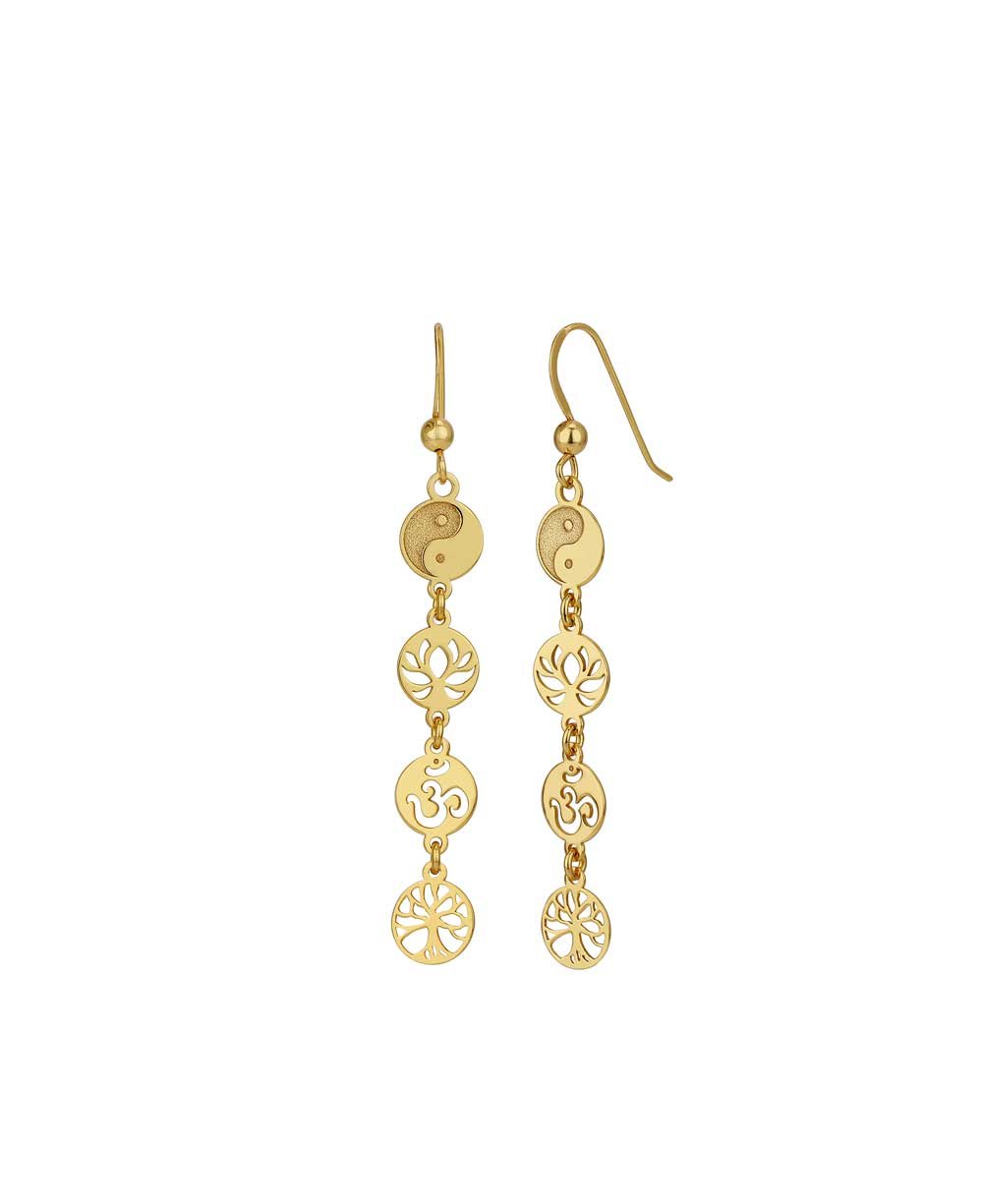 Dainty Meaningful Symbols Link Gold Plated Earrings - Earrings