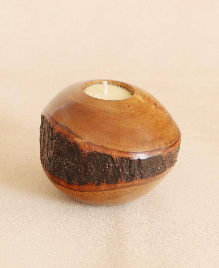 Eco - Friendly Mango Wood Tealight Holder, Thailand - Candleholders Honey