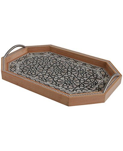 Egyptian Mosaic Serving Tray with Mother of Pearl - Decorative Trays