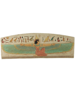 Egyptian Wall Plaque with Winged Isis, 20.75 Inches Wide - Statues & Accents