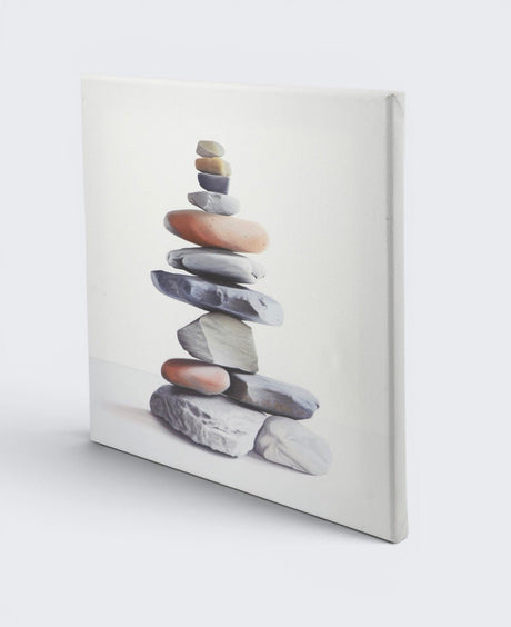Eleven - Stone Zen Cairn Canvas Print — 12 - Inch Wood Framed Wall Art - Wall Hanging