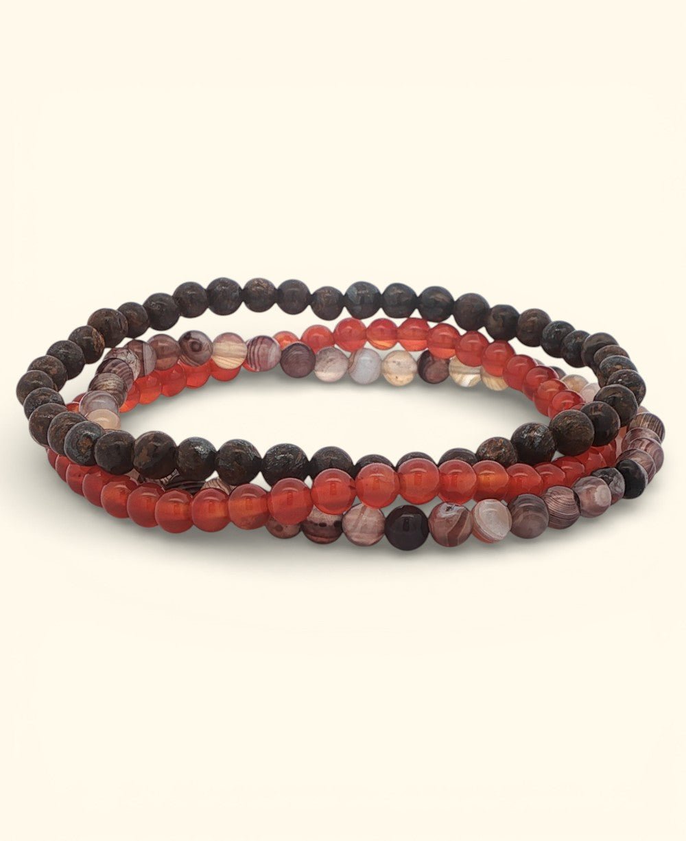 Energy Bracelets for Courage and Confidence, Set of 3 - Bracelets
