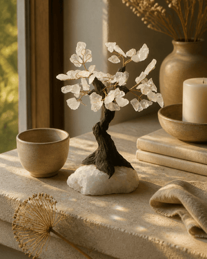 Energy Healing Clear Quartz Bonsai Tree - Home & Garden