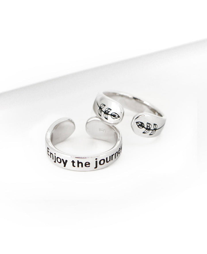 Enjoy The Journey Sterling Silver Adjustable Inspirational Ring - Rings