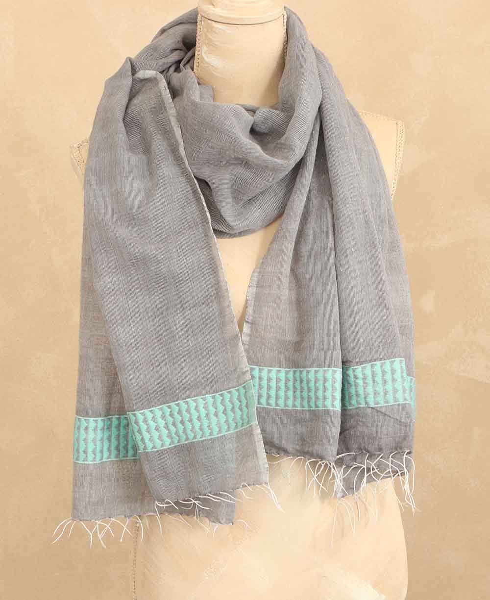 Fair Trade Geo - Weave Scarf in Grey Mist, Ethiopia - Apparel