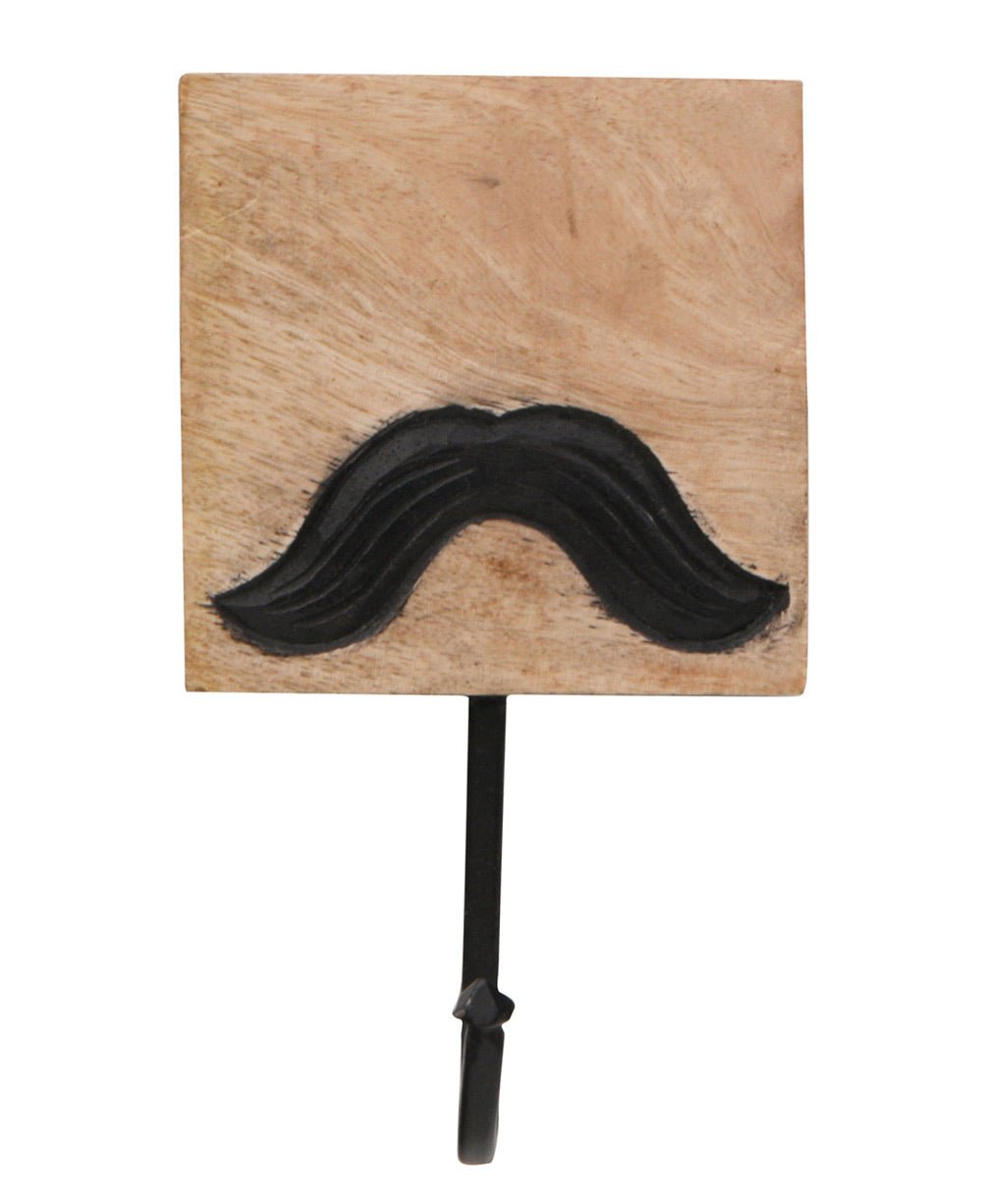 Fair Trade Mustache Coat Hooks, Set of 3 - Wall Art