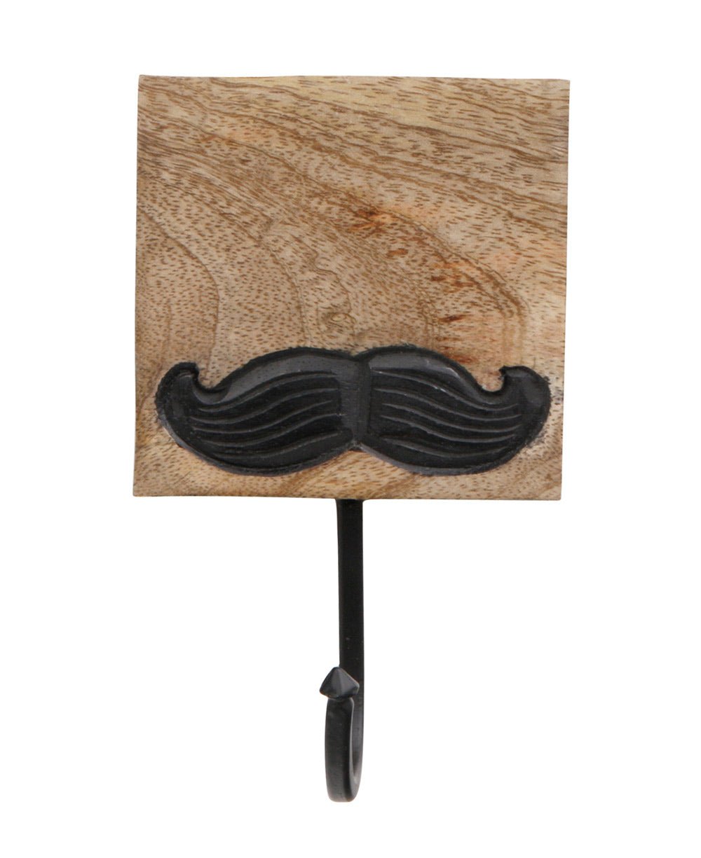 Fair Trade Mustache Coat Hooks, Set of 3 - Wall Art