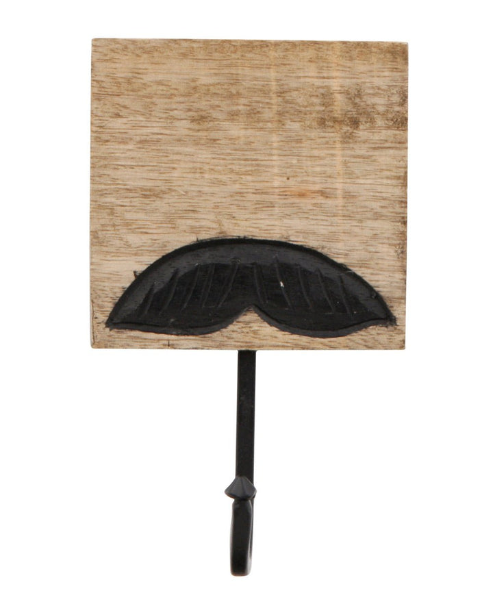 Fair Trade Mustache Coat Hooks, Set of 3 - Wall Art