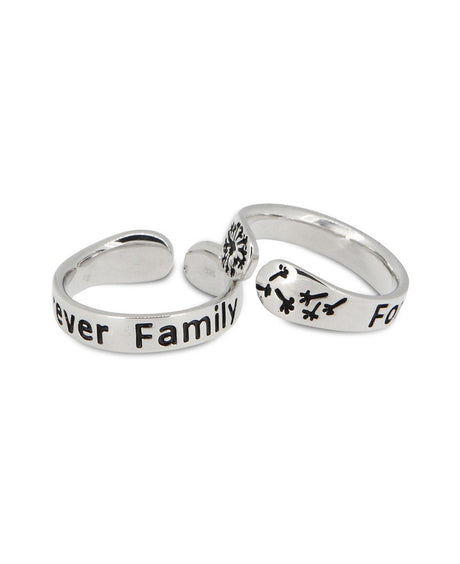 Forever Family Adjustable Inspirational Sterling Silver Ring - Rings