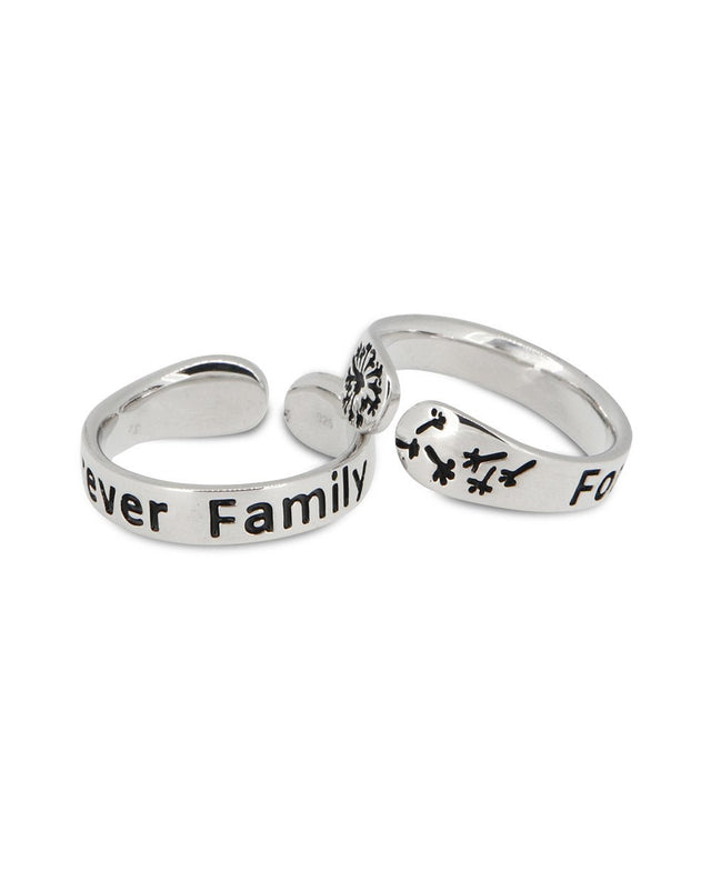 Forever Family Adjustable Inspirational Sterling Silver Ring - Rings