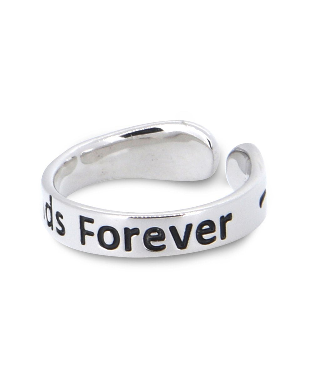 Friends Forever Adjustable Sterling Silver Friendship Ring - Rings