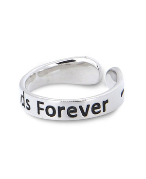 Friends Forever Adjustable Sterling Silver Friendship Ring - Rings
