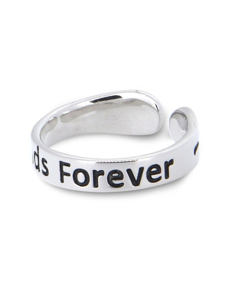 Friends Forever Adjustable Sterling Silver Friendship Ring - Rings