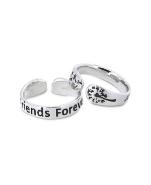 Friends Forever Adjustable Sterling Silver Friendship Ring - Rings