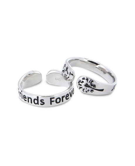 Friends Forever Adjustable Sterling Silver Friendship Ring - Rings