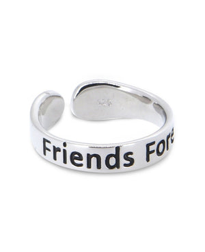 Friends Forever Adjustable Sterling Silver Friendship Ring - Rings