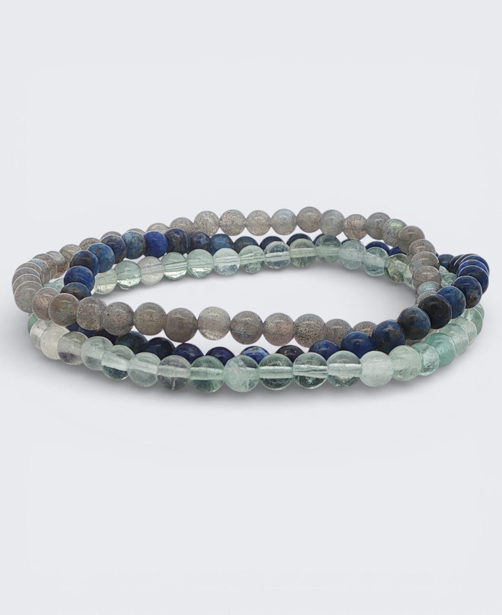 Gemstone Energy Bracelets for Insight and Intuition, Set of 3 - Bracelets