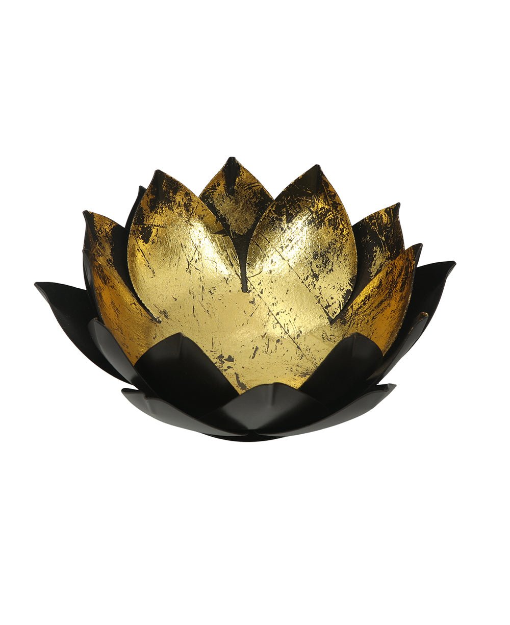 Gilded Lotus Accent Bowls - Candle Holders Large