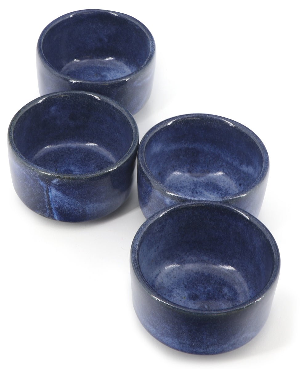 Glazed Ceramic Tea - light Candle Holders, Set of 4 - Candle Holders